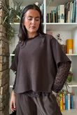 Tiby Funnel Neck Layering Top Leopard Chocolate
